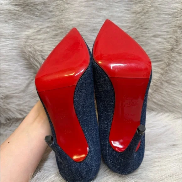 Christian Louboutin Blue Heels with Metallic Interior - Picture 4 of 6